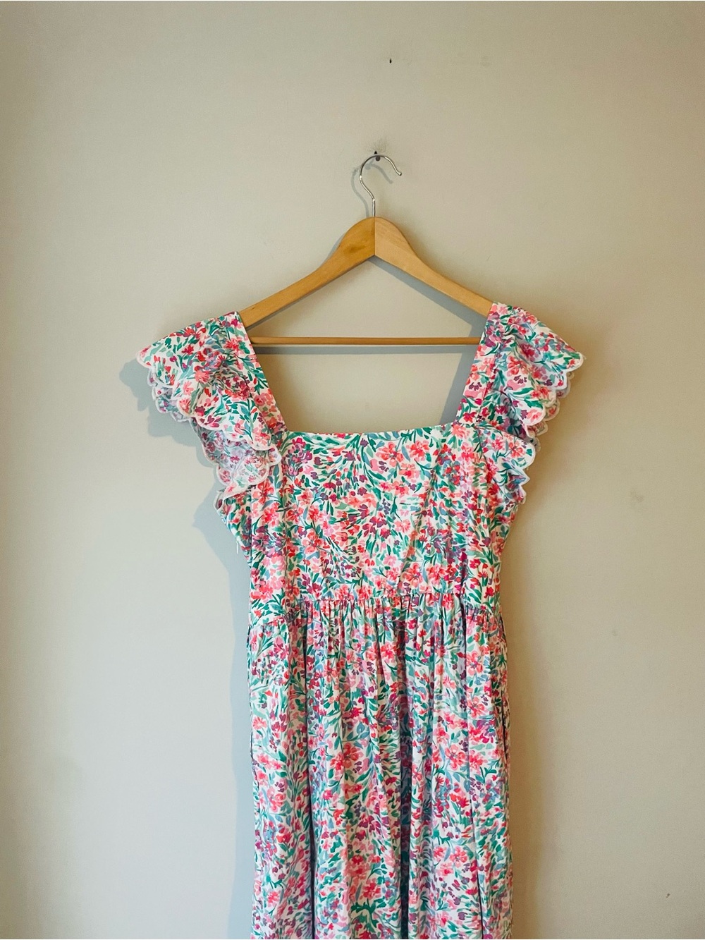 J. Crew Floral Flutter Sleeve Midi Dress - Picture 3 of 9